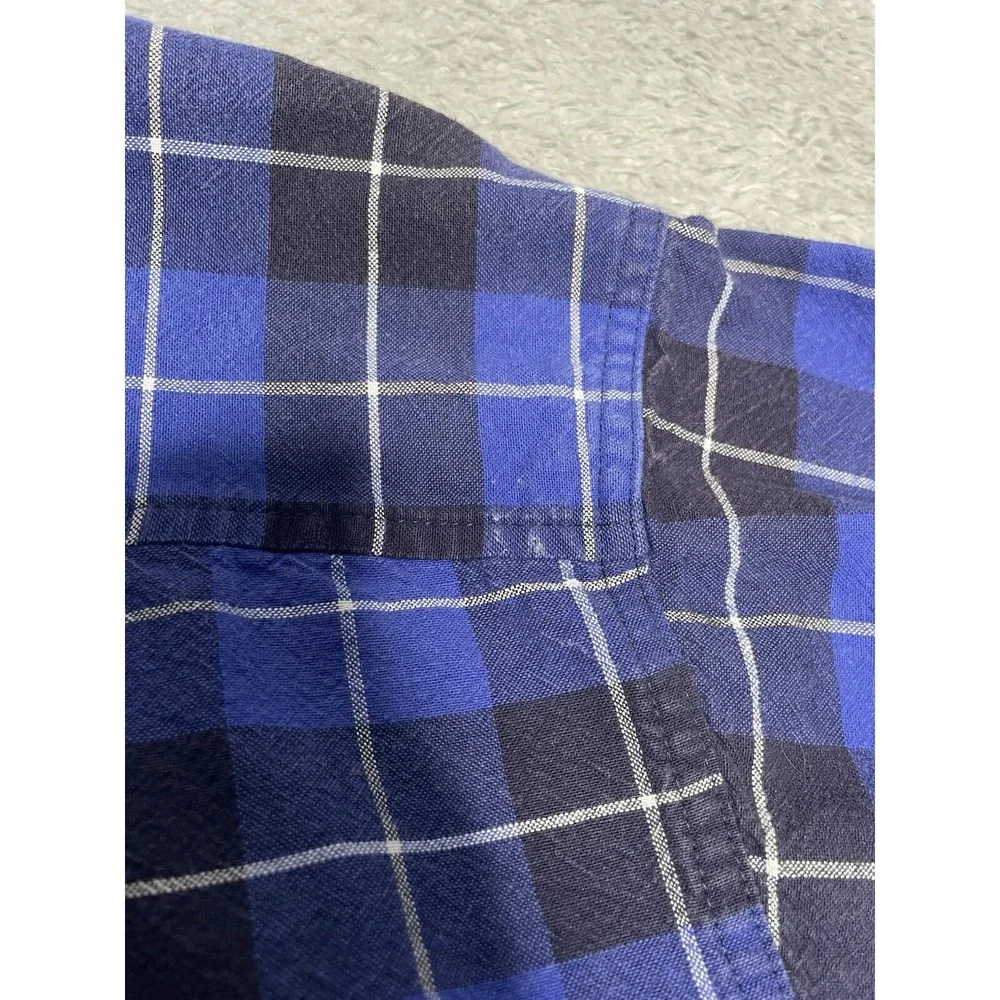 Cinch Button Up Shirt Men Large Blue Plaid 100% Cotton Western‎ Outdoor Classic